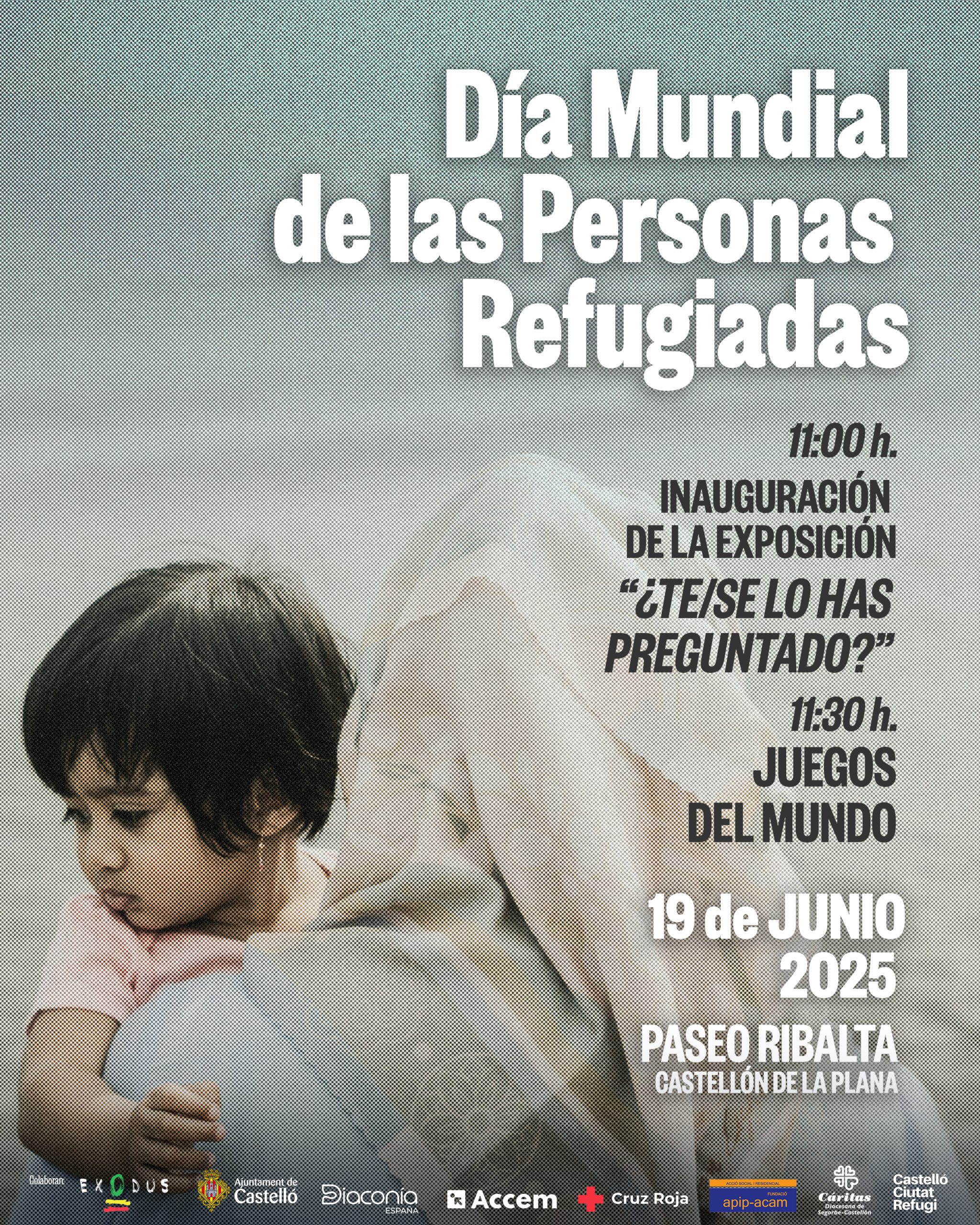 Cartel del día mundial de las personas refugiadas con toda la información sobre el evento.