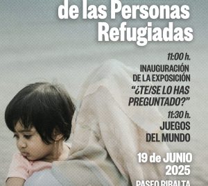 Cartel del día mundial de las personas refugiadas con toda la información sobre el evento.